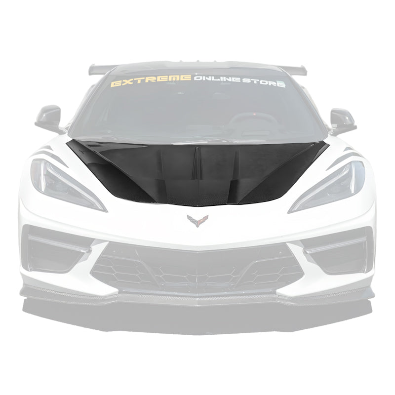 Corvette C8 Models EOS Performance Track Style Double Sided Dry Carbon Fiber Front Hood image 1