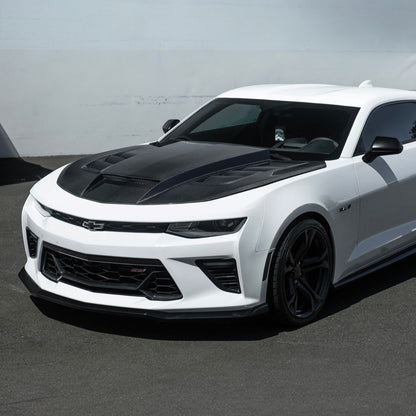 2016-2024 Chevrolet Camaro Carbon Fiber Terminator Style Front Bumper Hood Replacement image 4