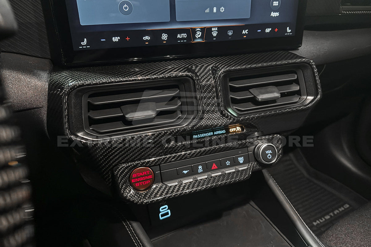 2024-Up Mustang DRY CARBON FIBER AC Outlet Panel Trim image 3