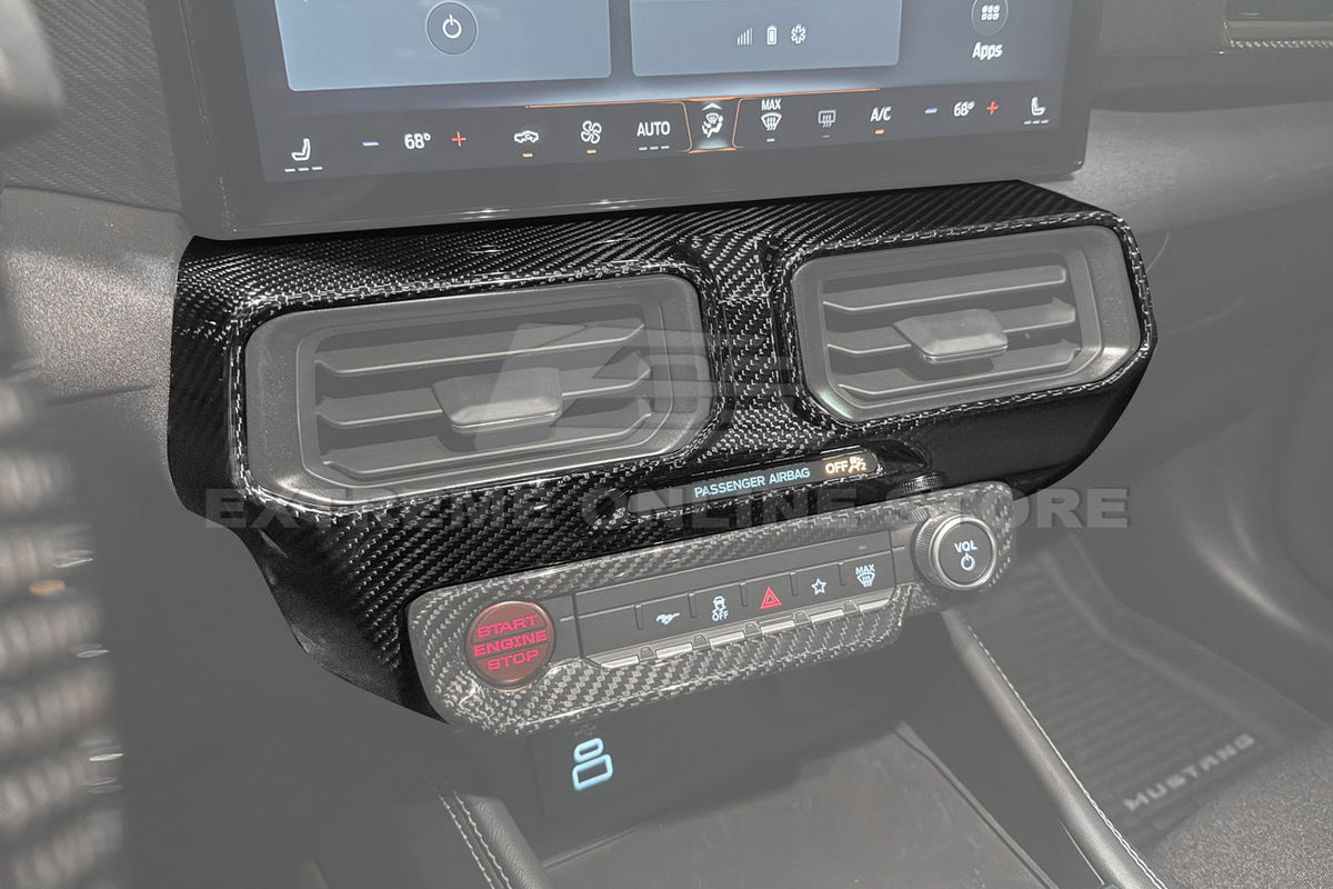 2024-Up Mustang DRY CARBON FIBER AC Outlet Panel Trim image 6