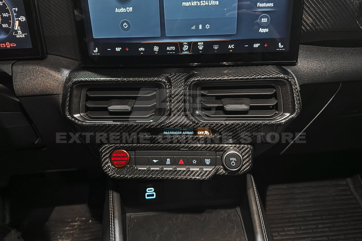 2024-Up Mustang DRY CARBON FIBER AC Outlet Panel Trim image 5