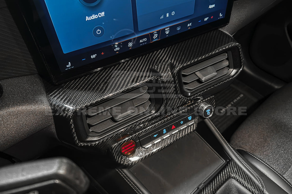 2024-Up Mustang DRY CARBON FIBER AC Outlet Panel Trim image 4