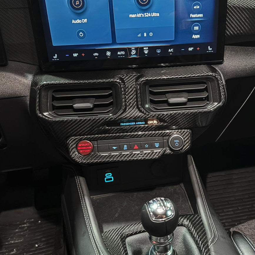 2024-Up Mustang DRY CARBON FIBER AC Outlet Panel Trim image 2