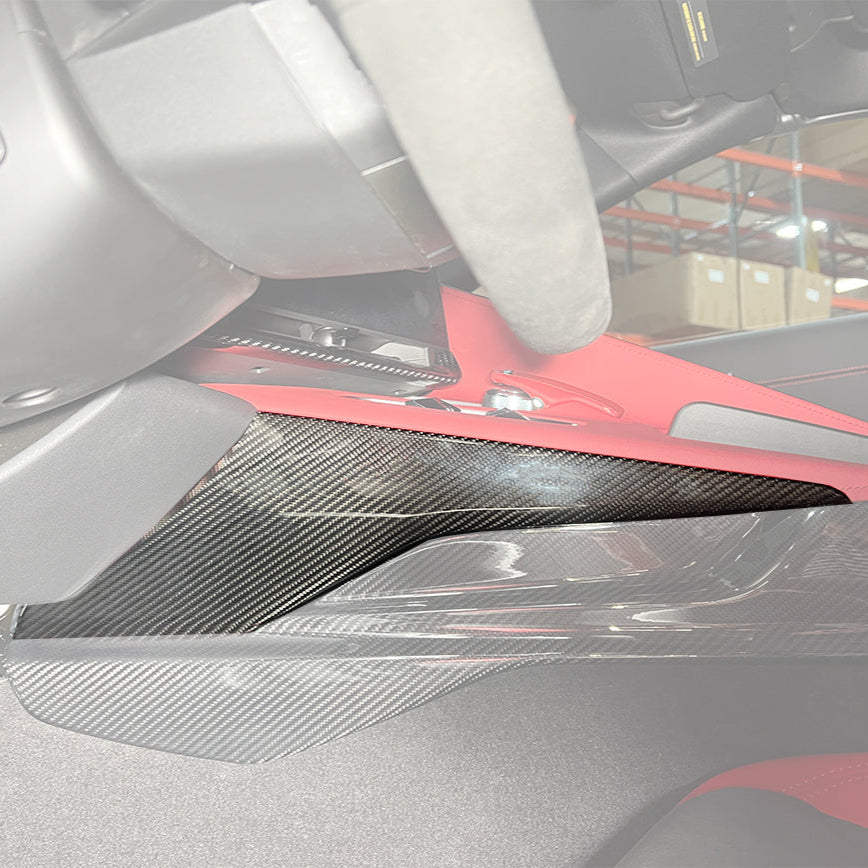 Corvette C8 DRY CARBON FIBER Center Console Side Upper Trim Cover image 1