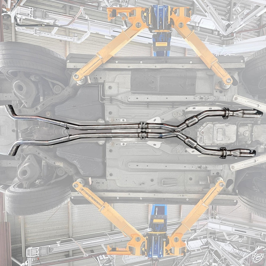 2009-2014 Cadillac CTS-V Long Tube Headers Resonated Mid Pipe image 1
