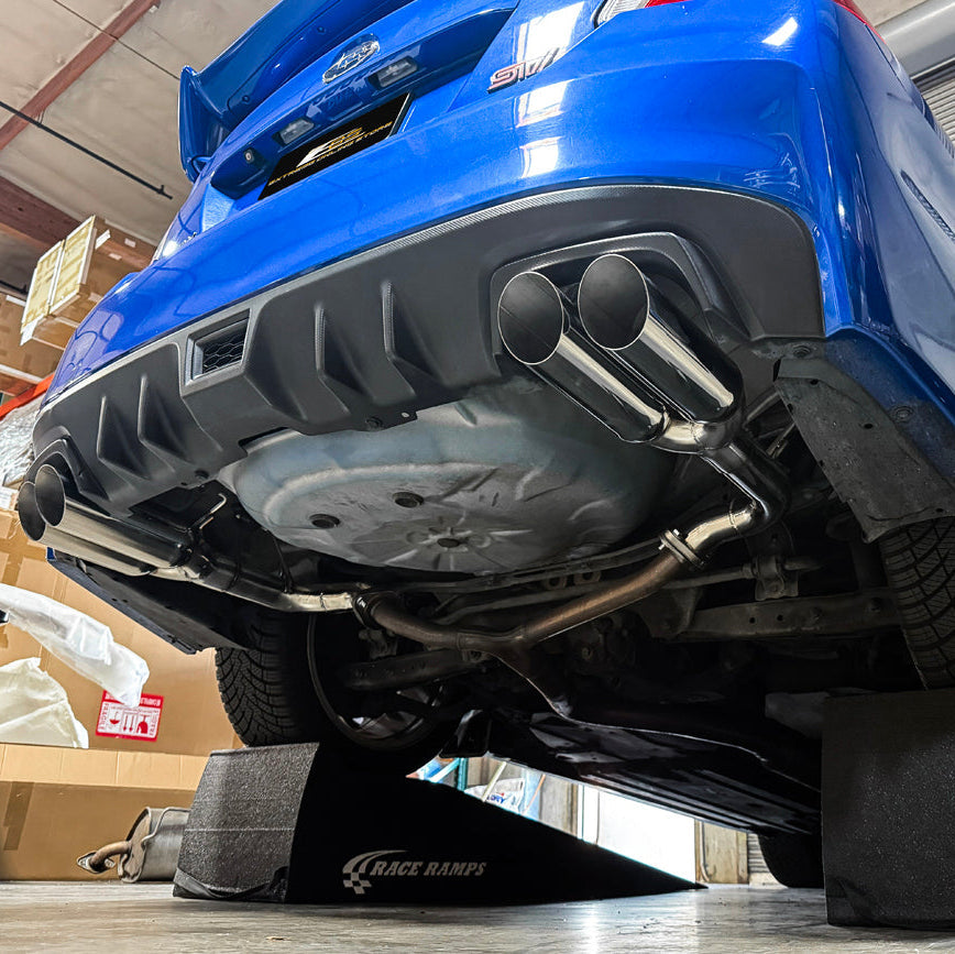 2015-21 Subaru WRX | Boso Style Muffler Delete Quad Tips Axle Back Exhaust image 4