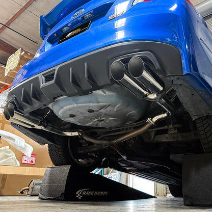 2015-21 Subaru WRX | Boso Style Muffler Delete Quad Tips Axle Back Exhaust image 4