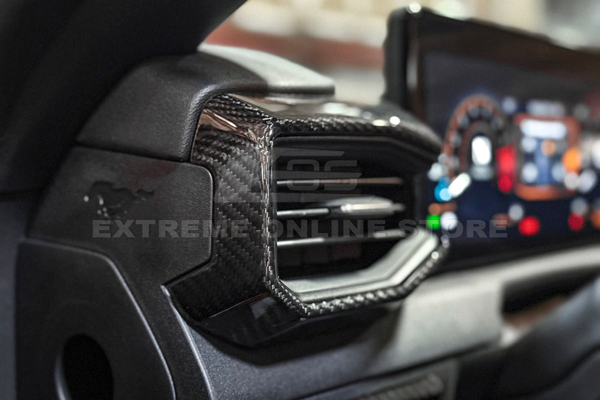 2024-Up Mustang DRY CARBON FIBER AC Outlet Trim Cover image 3