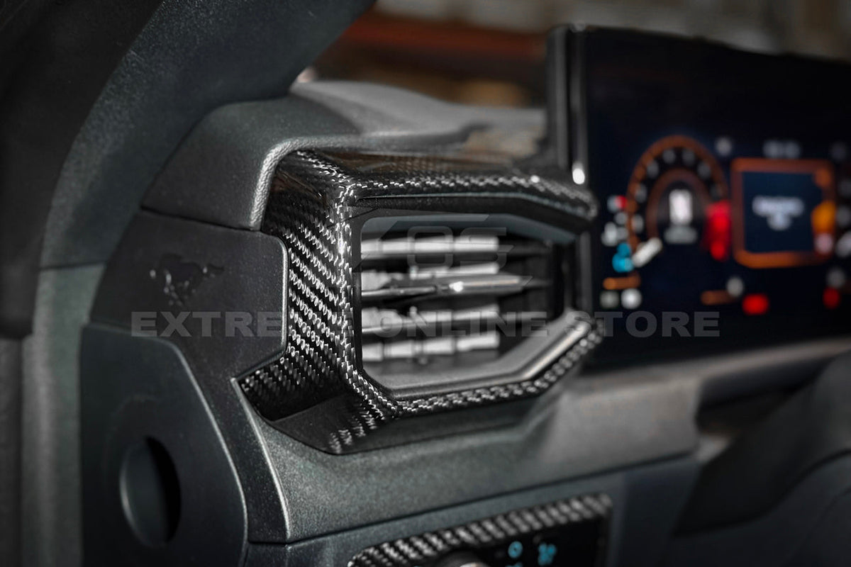 2024-Up Mustang DRY CARBON FIBER AC Outlet Trim Cover image 5