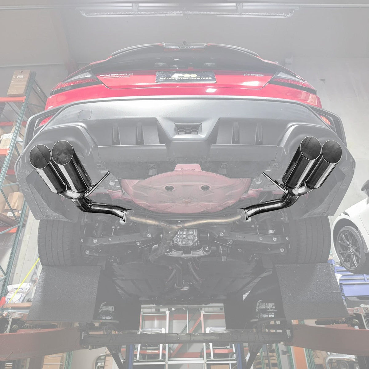 2022-Up Subaru WRX | Boso Muffler Delete Quad Burnt Tips Axle Back Exhaust image 3