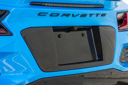 Carbon Fiber License Plate Backing - Chevrolet C8 Corvette Z06/E-Ray/Zr1/Grand sport