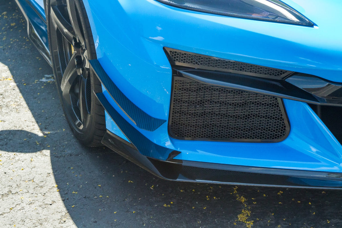 Carbon Fiber Front Bumper Canards - Chevrolet C8 Corvette Z06/ E Ray/ ZR1/ Grand sport