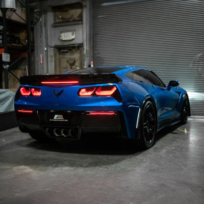 Corvette C7 Rear Bumper Diffuser Clear Lens Red LED Reflector Lights image 19