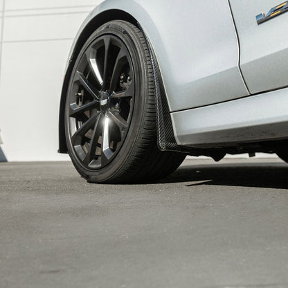 2016-2019 Cadillac ATS-V Dry Carbon Fiber Front Mud Flaps Splash Guards image 7