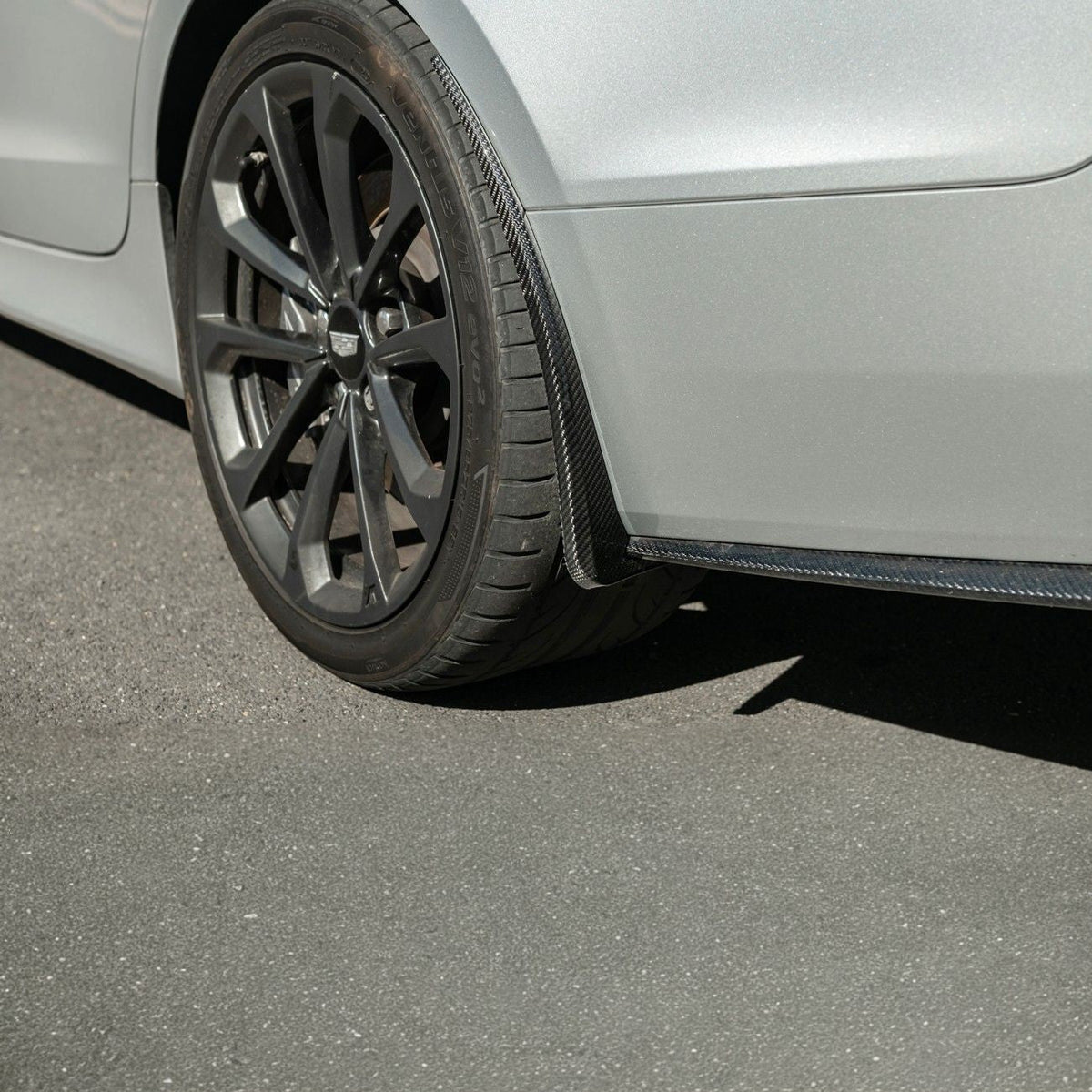 2016-2019 Cadillac ATS-V Dry Carbon Fiber Rear Mud Flaps Splash Guards image 5
