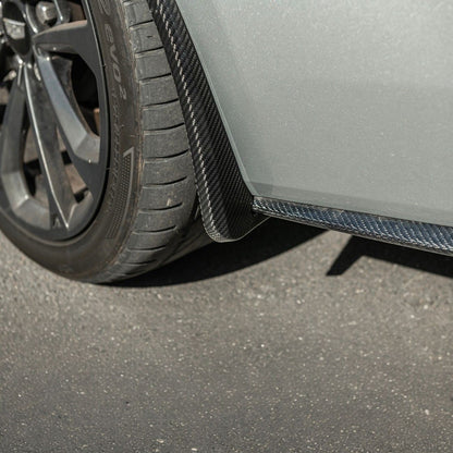 2016-2019 Cadillac ATS-V Dry Carbon Fiber Rear Mud Flaps Splash Guards image 9