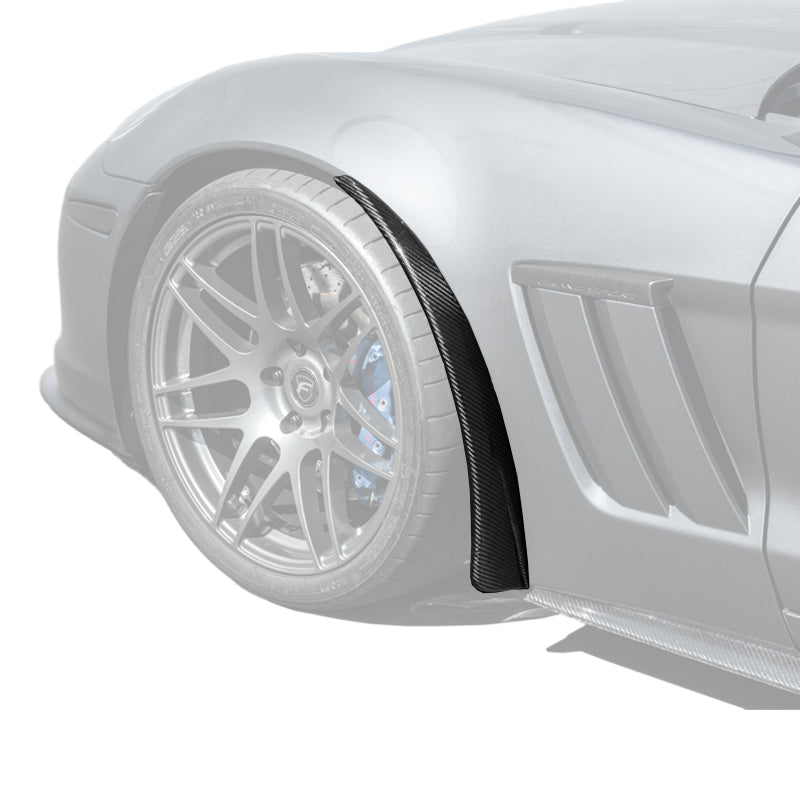 2005-13 Corvette C6 Z06 ZR1 Extended DRY CARBON FIBER Front Splash Guard Mud Flaps image 1