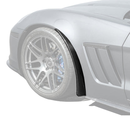 2005-13 Corvette C6 Z06 ZR1 Extended DRY CARBON FIBER Front Splash Guard Mud Flaps image 1