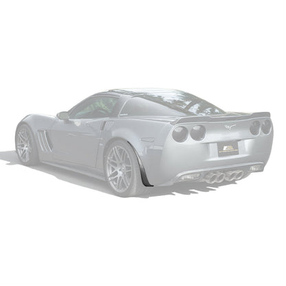 2005-13 Corvette C6 Z06 ZR1 Extended DRY CARBON FIBER Rear Splash Guard Mud Flaps image 1