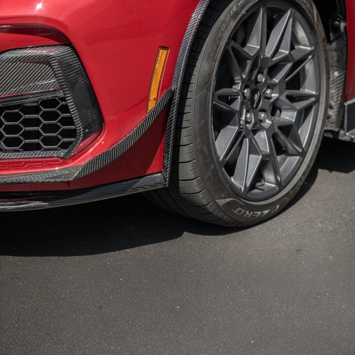 2024-Up Ford Mustang Carbon Fiber Performance XL Extended Front & Rear Mud Flap Splash Guards image 6