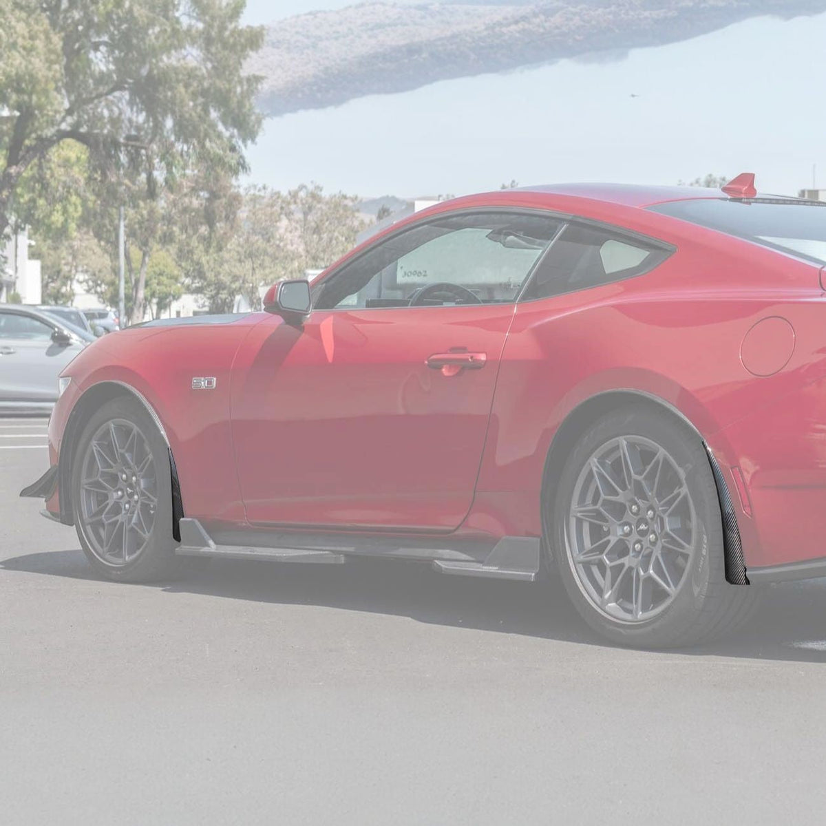 2024-Up Ford Mustang Carbon Fiber Performance XL Extended Front & Rear Mud Flap Splash Guards image 14