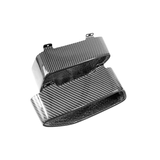 Carbon Fiber Silver Mesh Tail Pipe Tips - McLaren MP$-12C/650S