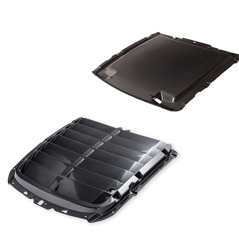 2020-23 Ford Mustang GT500 DRY Carbon Fiber Front Hood Vent & Rain Tray Cover image 2