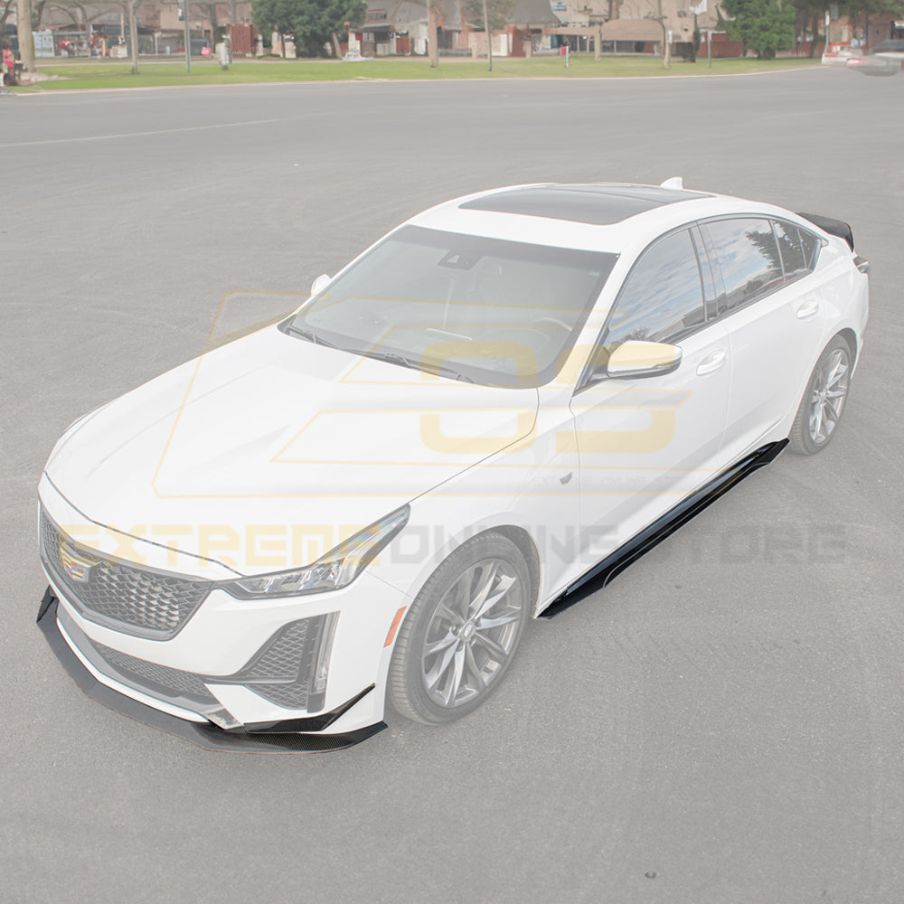 2020-24 Cadillac CT5-V Blackwing Package Style Carbon Front Lip Side Skirts image 2
