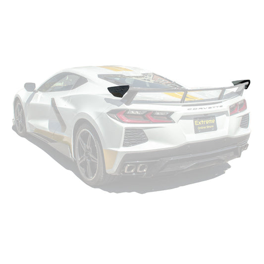 2020-Up Corvette C8 GM Factory Style DRY CARBON FIBER Rear Spoiler Side Winglets image 1