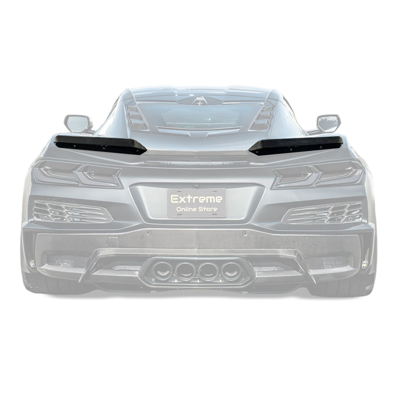Corvette C8 Z06 DRY CARBON FIBER Wicker-bill Extension Winglets image 1