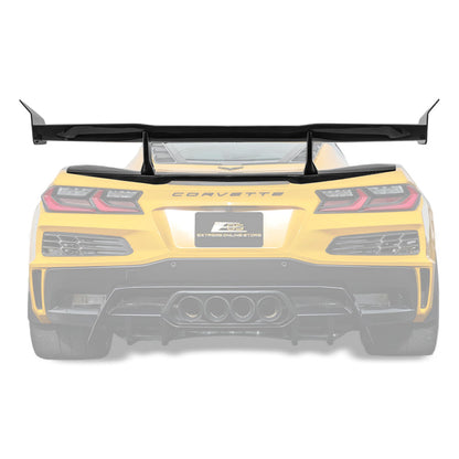 Corvette C8 ZR1 Style DRY CARBON FIBER Rear High Wing Spoiler Bracket image 1