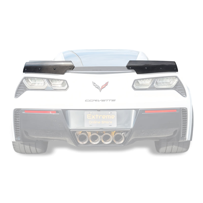 Corvette C7 DRY CARBON FIBER Rear Spoiler Side Winglets image 1