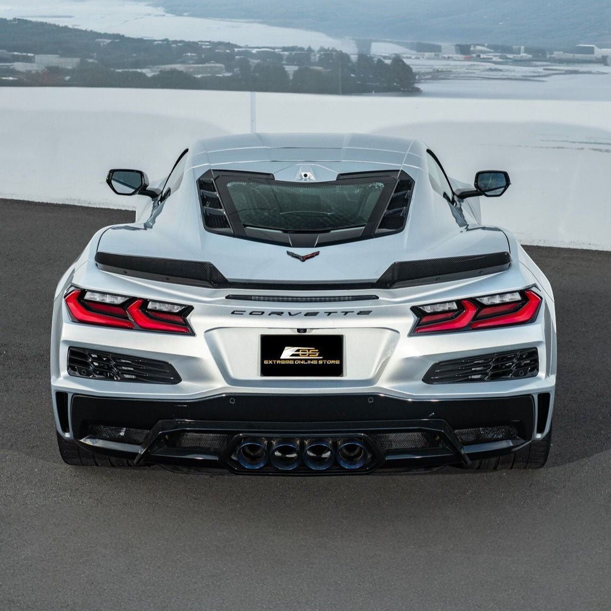 Corvette C8 Ray | Z06 Carbon Fiber Rear Wing Spoiler with Extended Winglets image 9