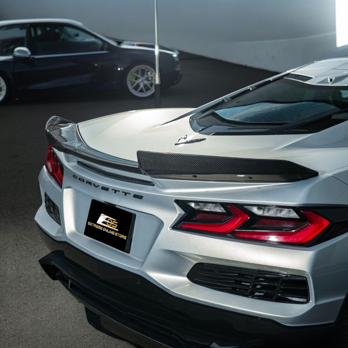 Corvette C8 Ray | Z06 Carbon Fiber Rear Wing Spoiler with Extended Winglets image 17