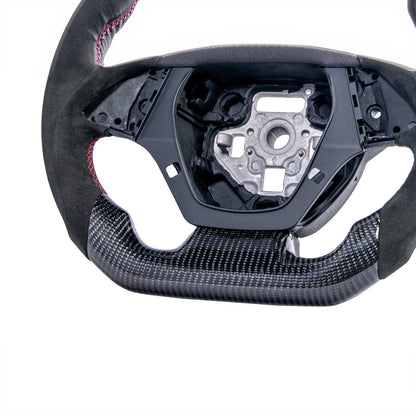 2016-2024 Chevrolet Camaro Carbon Fiber Round Top Flat Bottom Replacement Steering Wheel image 2