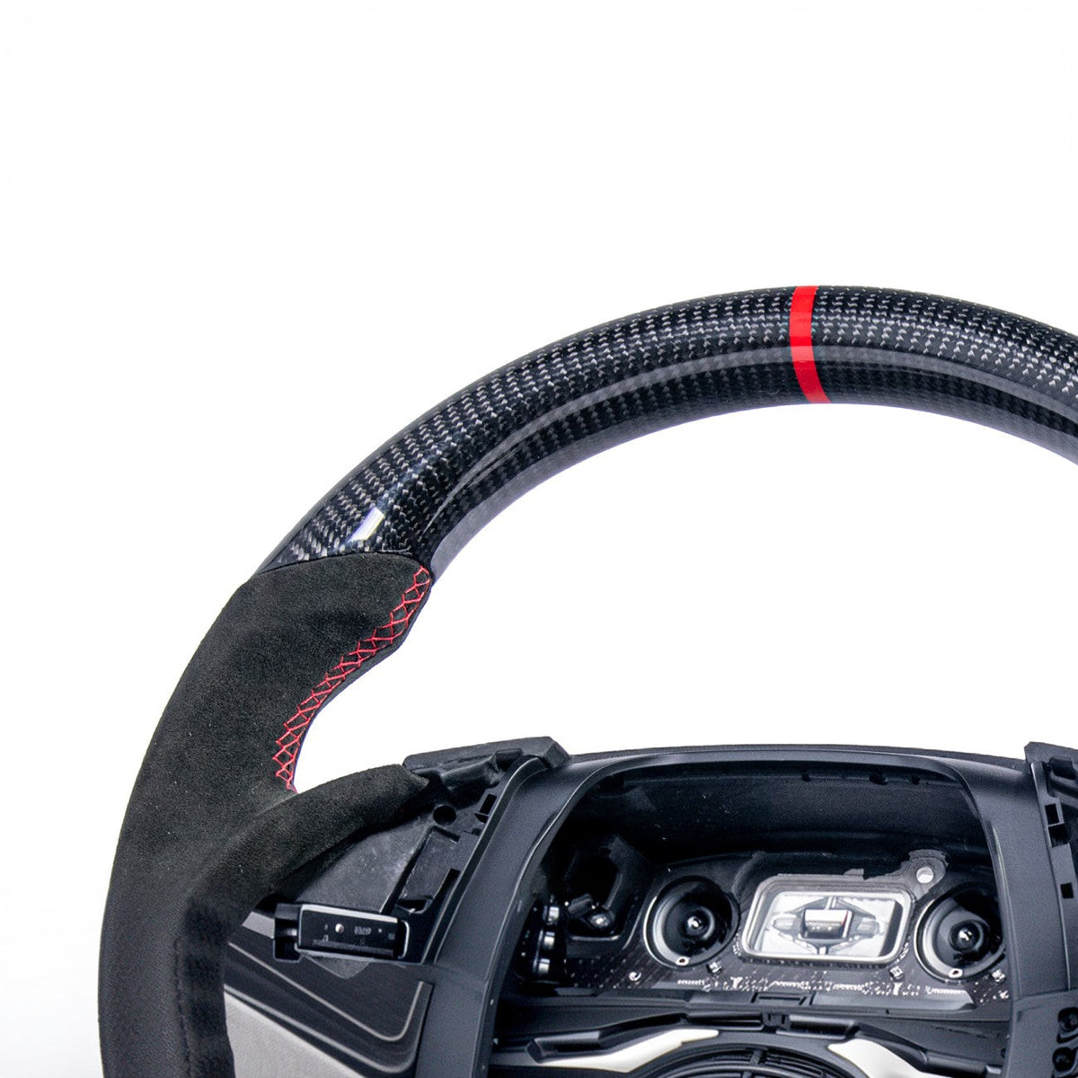2016-2024 Chevrolet Camaro Carbon Fiber Round Top Flat Bottom Replacement Steering Wheel image 4