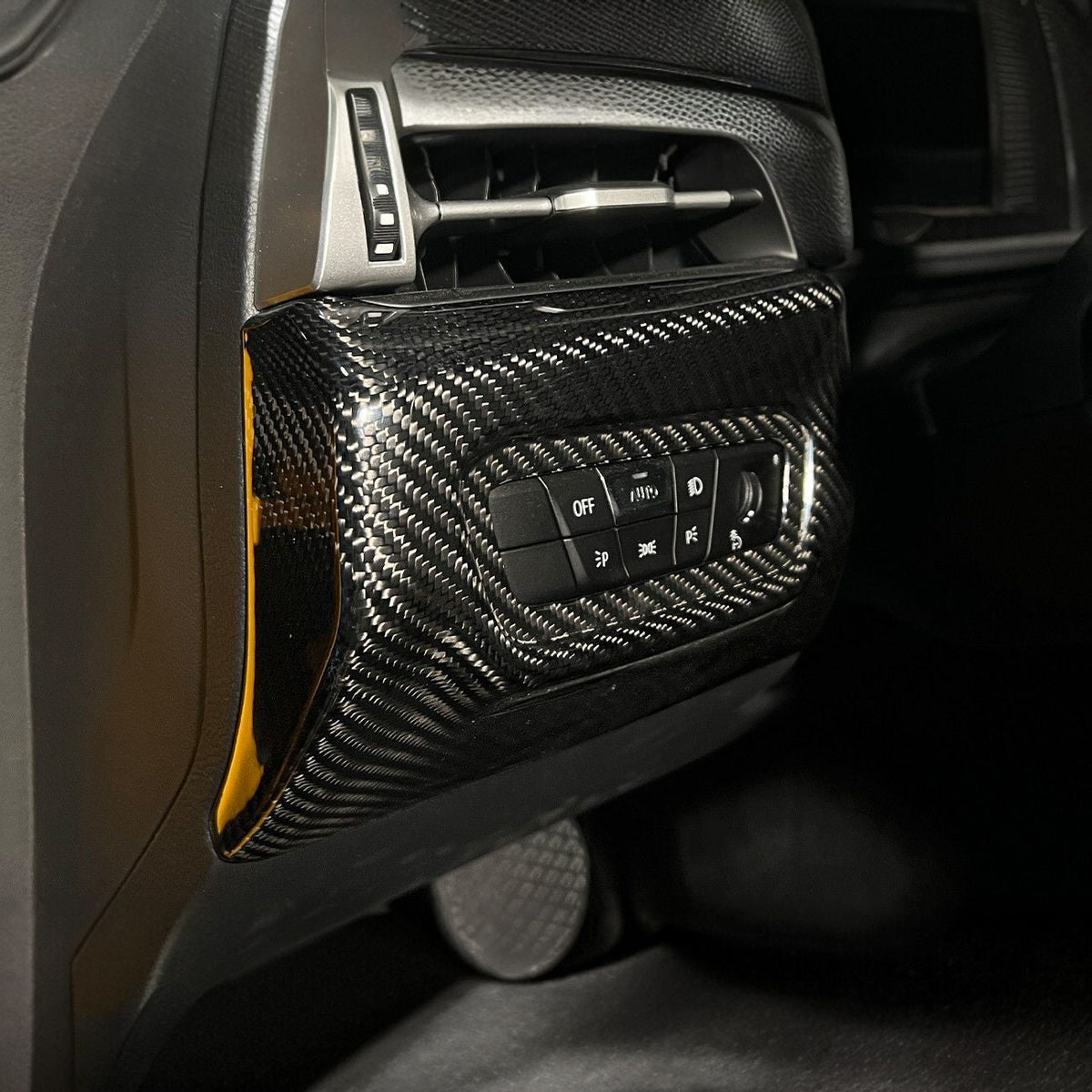 2020-Up Toyota Supra Carbon Fiber JDM Factory Style Headlight Switch Cover image 17