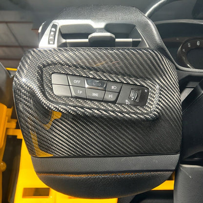 2020-Up Toyota Supra Carbon Fiber JDM Factory Style Headlight Switch Cover image 10