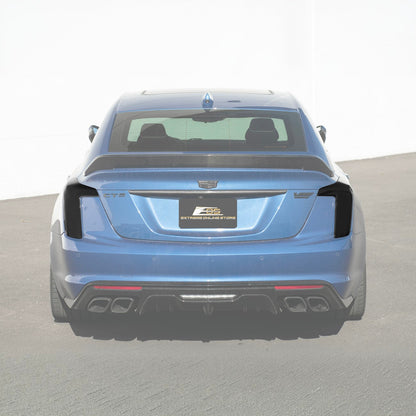 2020-Up Cadillac CT5 Smoke Tinted Rear Tail Light Trim Cover Pair image 1