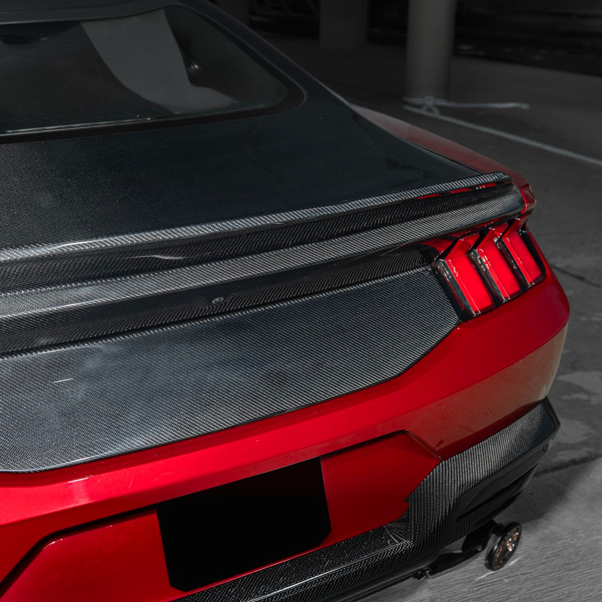 2024-Up Ford Mustang Carbon Fiber Replacement Rear Trunk with Integrated Ducktail Spoiler image 8
