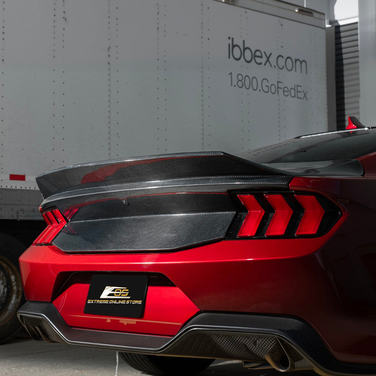 2024-Up Ford Mustang Carbon Fiber Replacement Rear Trunk with Integrated Ducktail Spoiler image 9