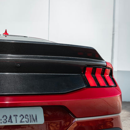 2024-Up Ford Mustang Carbon Fiber Replacement Rear Trunk with Integrated Ducktail Spoiler image 10