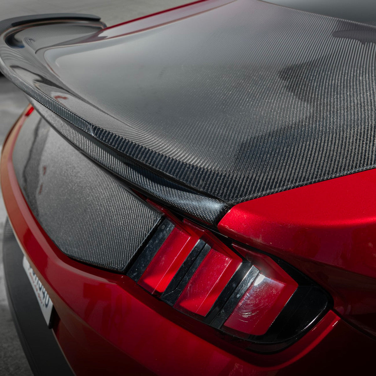 2024-Up Ford Mustang Carbon Fiber Replacement Rear Trunk with Integrated Ducktail Spoiler image 12