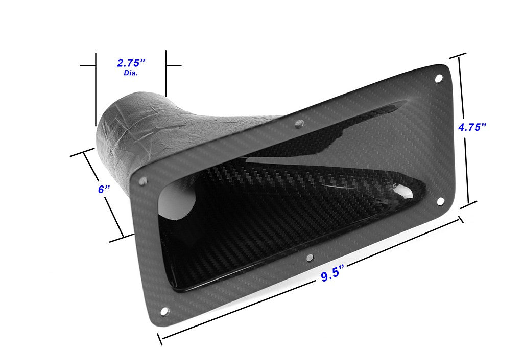 Carbon Fiber Air Inlet Duct w/ Flange-Universal (9.25" X 4.75")