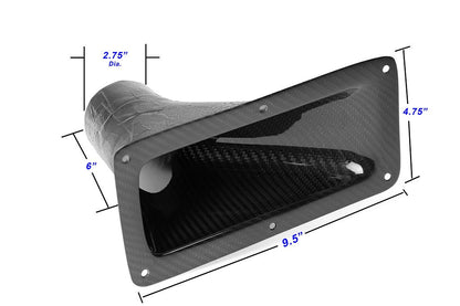 Carbon Fiber Air Inlet Duct w/ Flange-Universal (9.25" X 4.75")