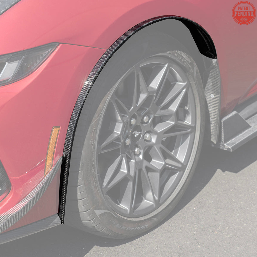 2024-Up Ford Mustang S650 Dry CARBON FIBER Front Quarter Fender Flare Extension image 3