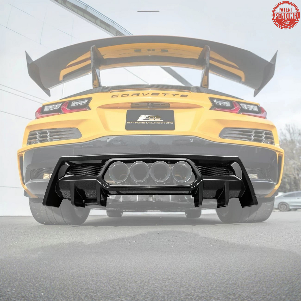 2023-Up Corvette C8 Z06 Rear Bumper Finned Diffuser image 3