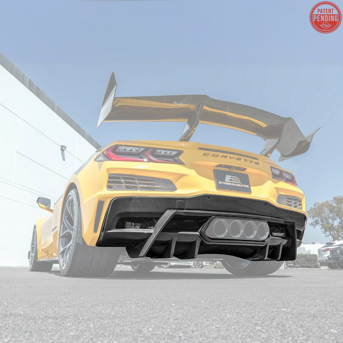 2023-Up Corvette C8 Z06 dry CARBON FIBER Rear Bumper Finned Diffuser image 3