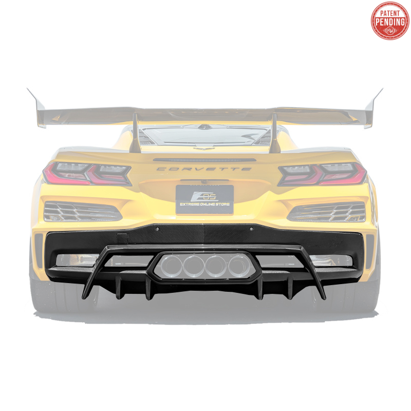 2023-Up Corvette C8 Z06 dry CARBON FIBER Rear Bumper Finned Diffuser image 1
