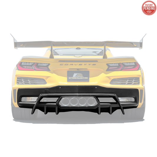 2023-Up Corvette C8 Z06 dry CARBON FIBER Rear Bumper Finned Diffuser image 1